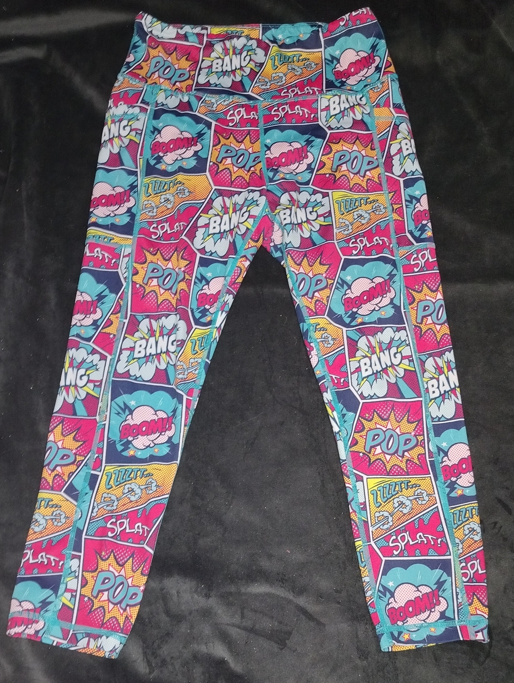 Constantly Varied Wear Workout Leggings Colorful Comic Book Print - Small